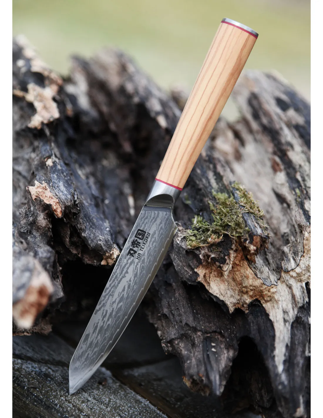 Cuchillo Cocina Ha Teikoku, hoja en Acero Damasco (24 cm.)