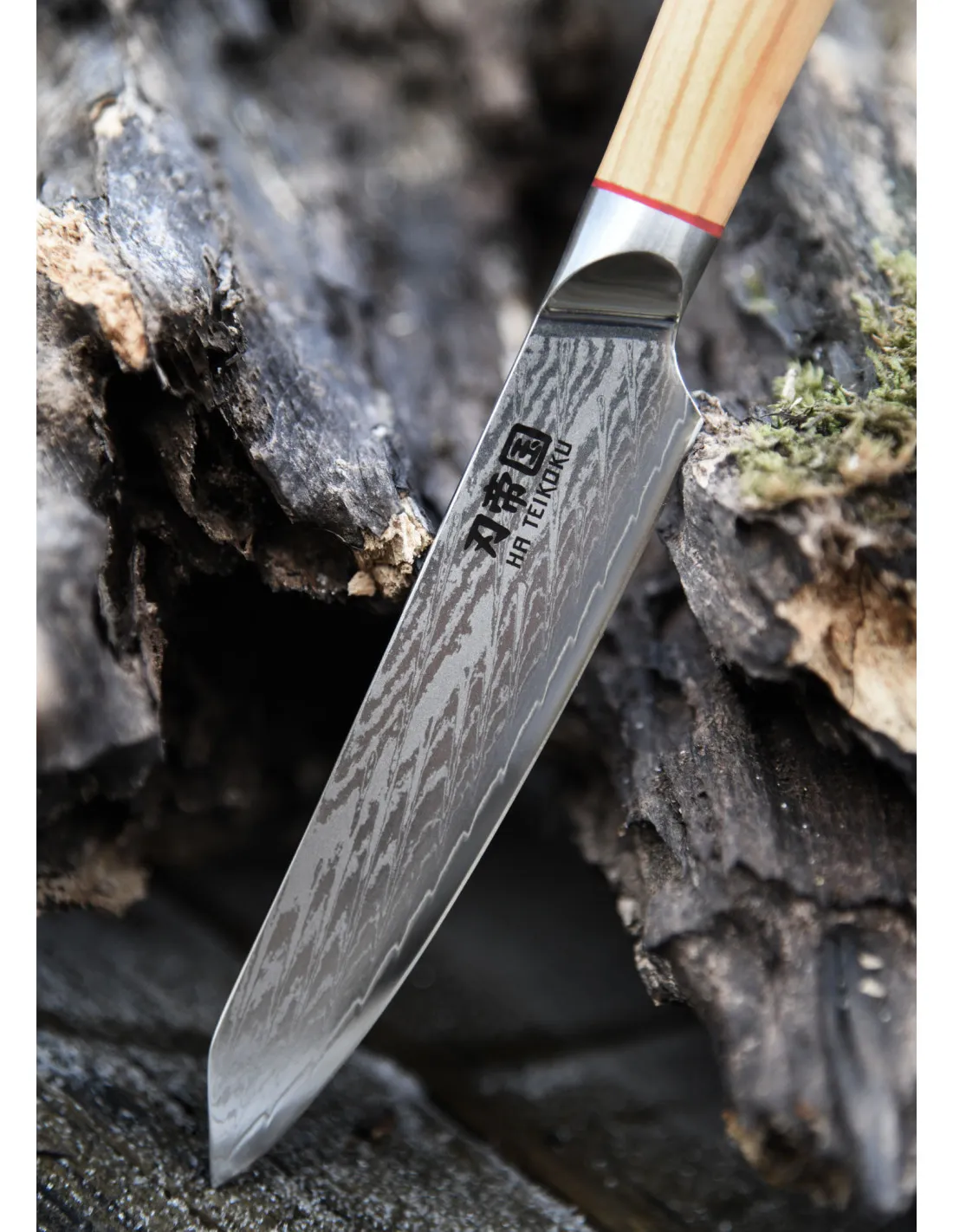 Cuchillo Cocina Ha Teikoku, hoja en Acero Damasco (24 cm.)