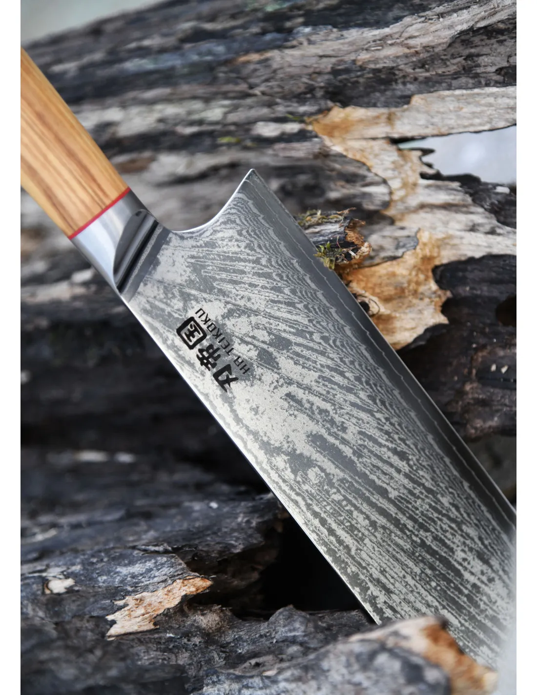 Cuchillo Cocina Macheta, Ha Teikoku, hoja Acero Damasco (32 cm.)