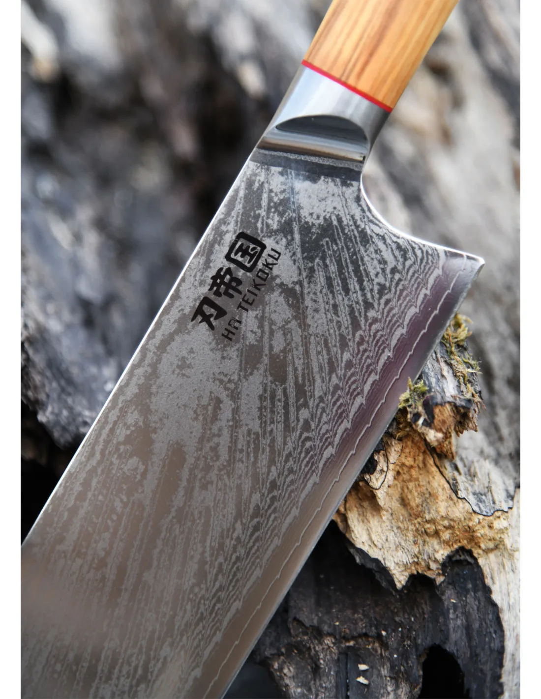 Cuchillo Cocina Macheta, Ha Teikoku, hoja Acero Damasco (32 cm.)