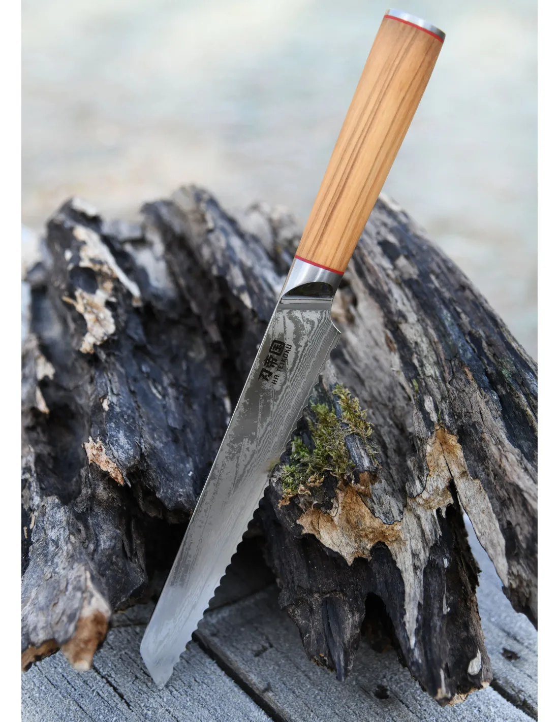 Cuchillo Cocina Panero Ha Teikoku, hoja Acero Damasco (33,5 cm.)