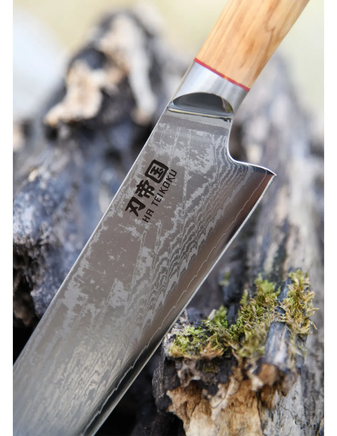 Cuchillo Cocina Santoku Ha Teikoku, hoja Acero Damasco (31,5 cm.)