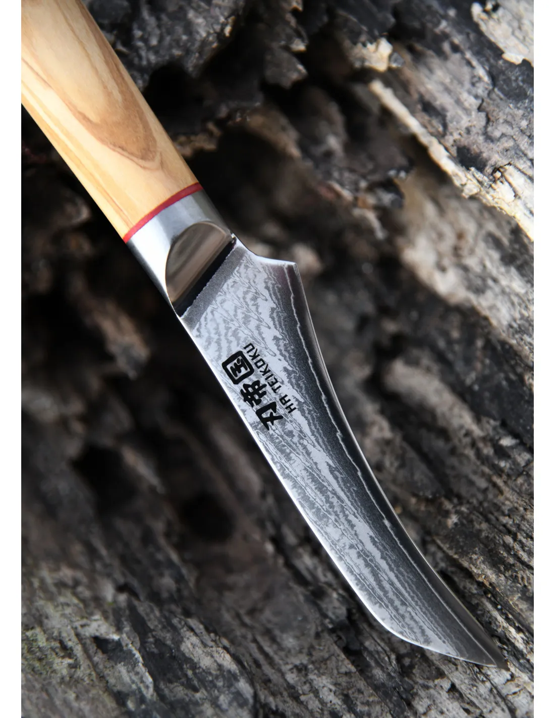 Cuchillo Cocina Verduras,Ha Teikoku, hoja Acero Damasco (33 cm.)