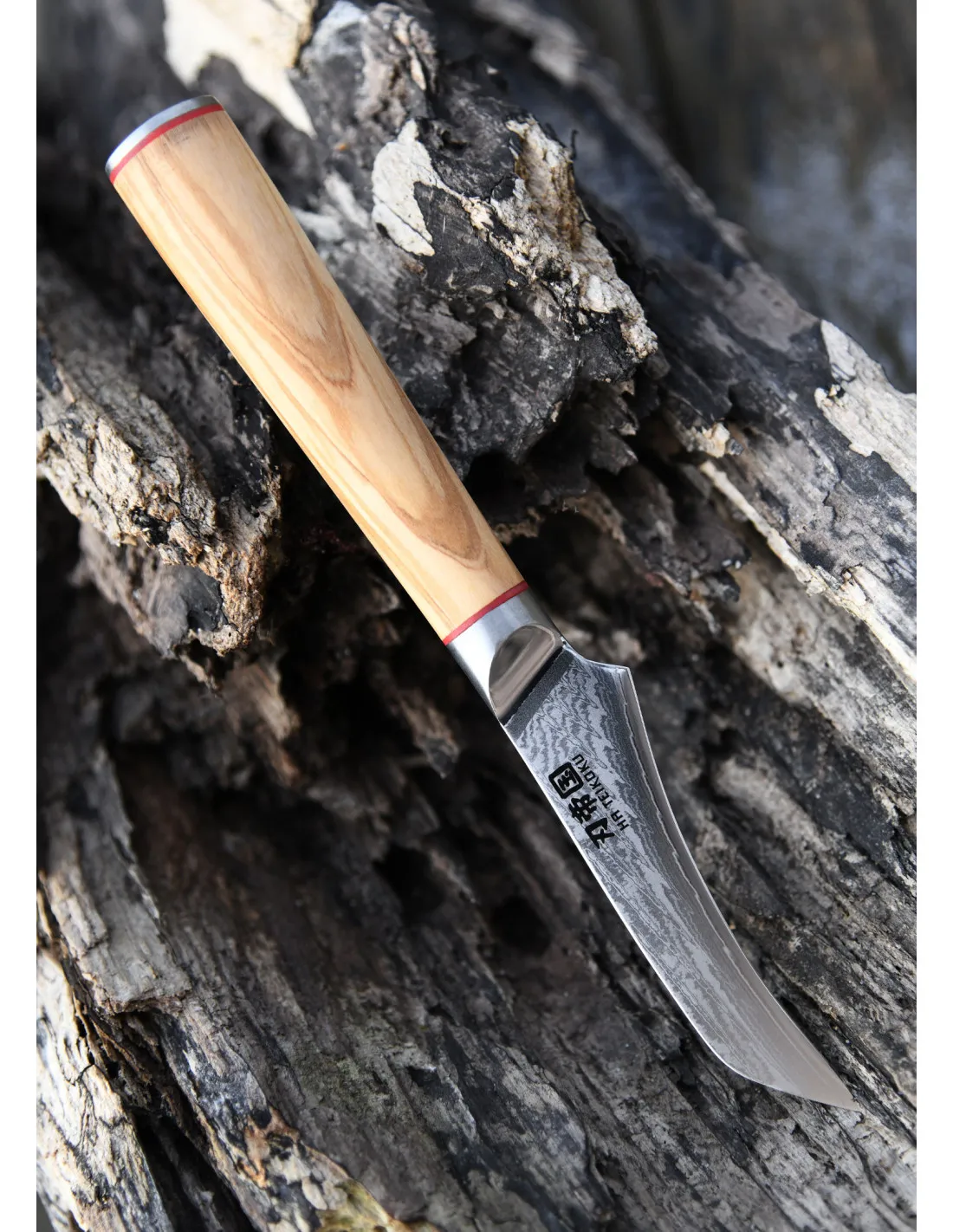 Cuchillo Cocina Verduras,Ha Teikoku, hoja Acero Damasco (33 cm.)