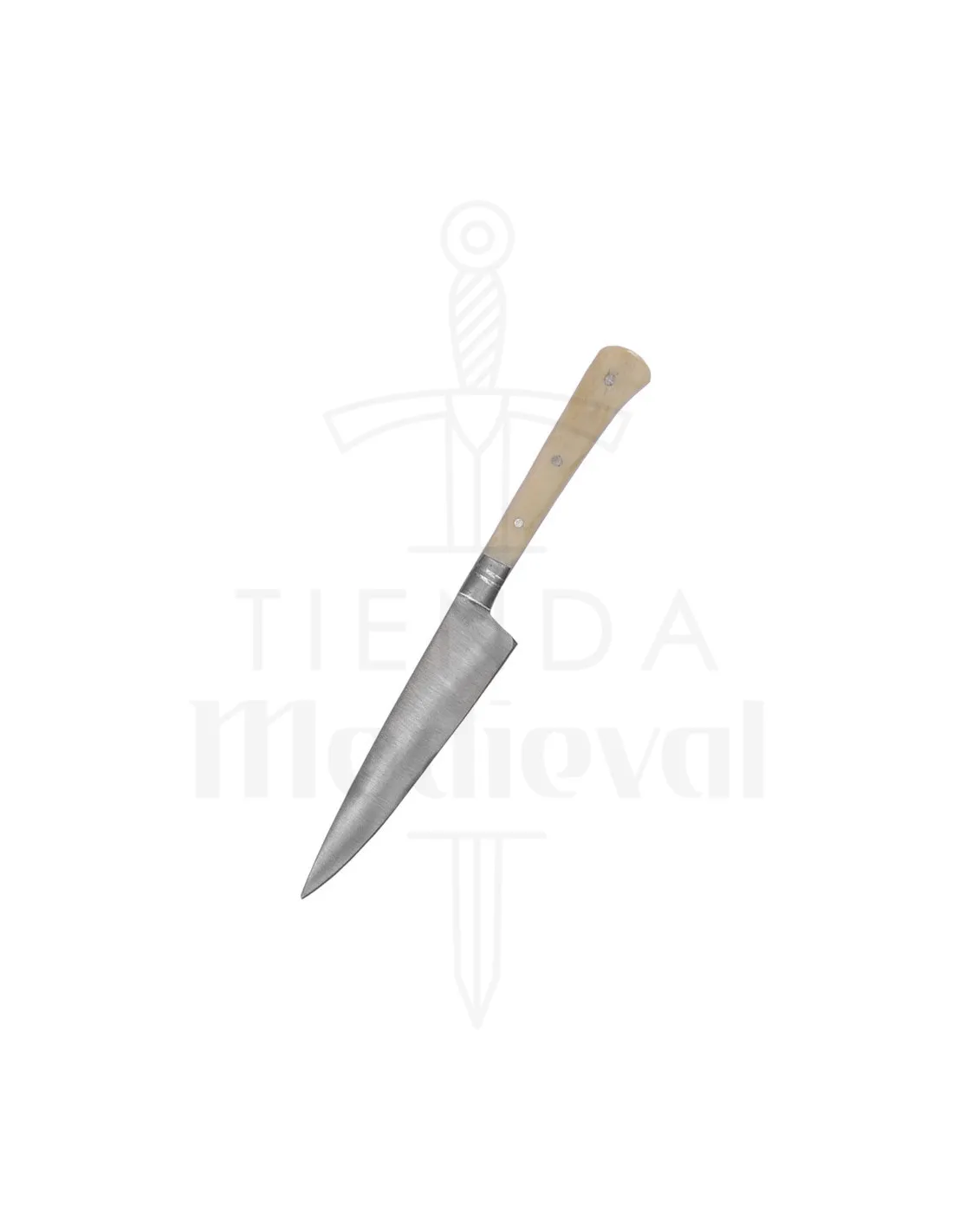 Cuchillo de cocina mango hueso, con funda (18 cm.)