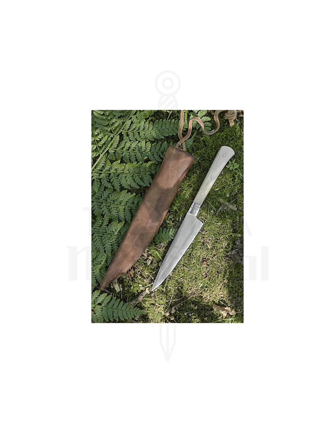 Cuchillo de cocina mango hueso, con funda (18 cm.)