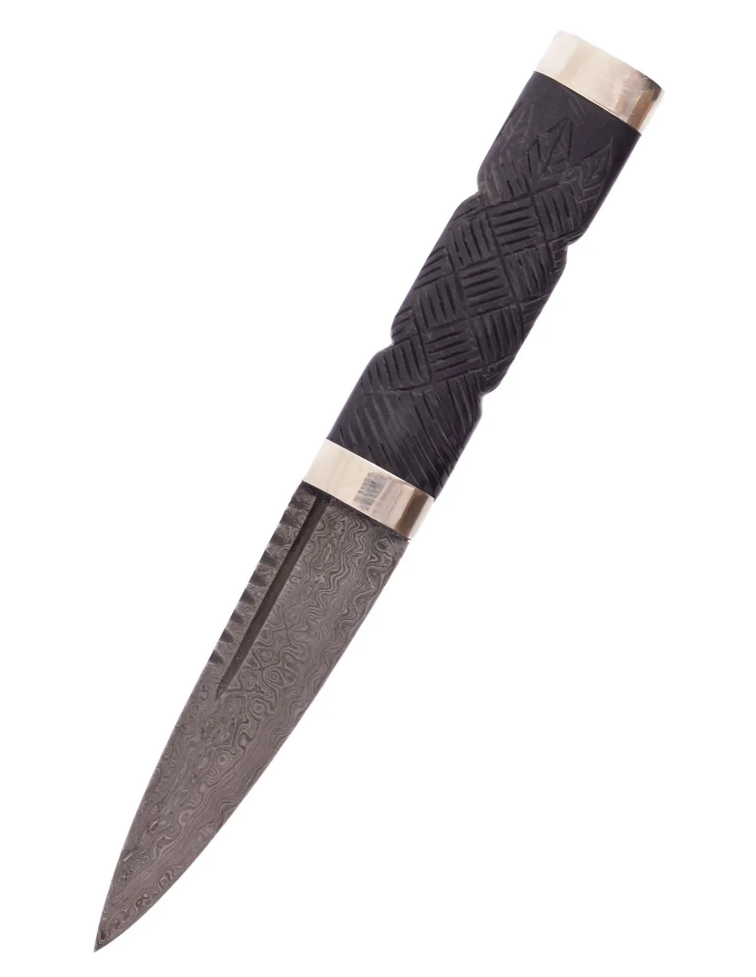 Cuchillo escocés hoja damasco Sgian Dubh (19,5 cm.)