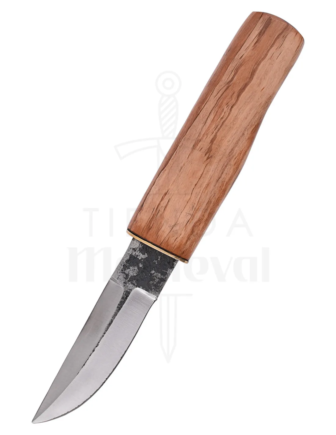 Cuchillo medieval acero con funda de cuero (22 cm.)