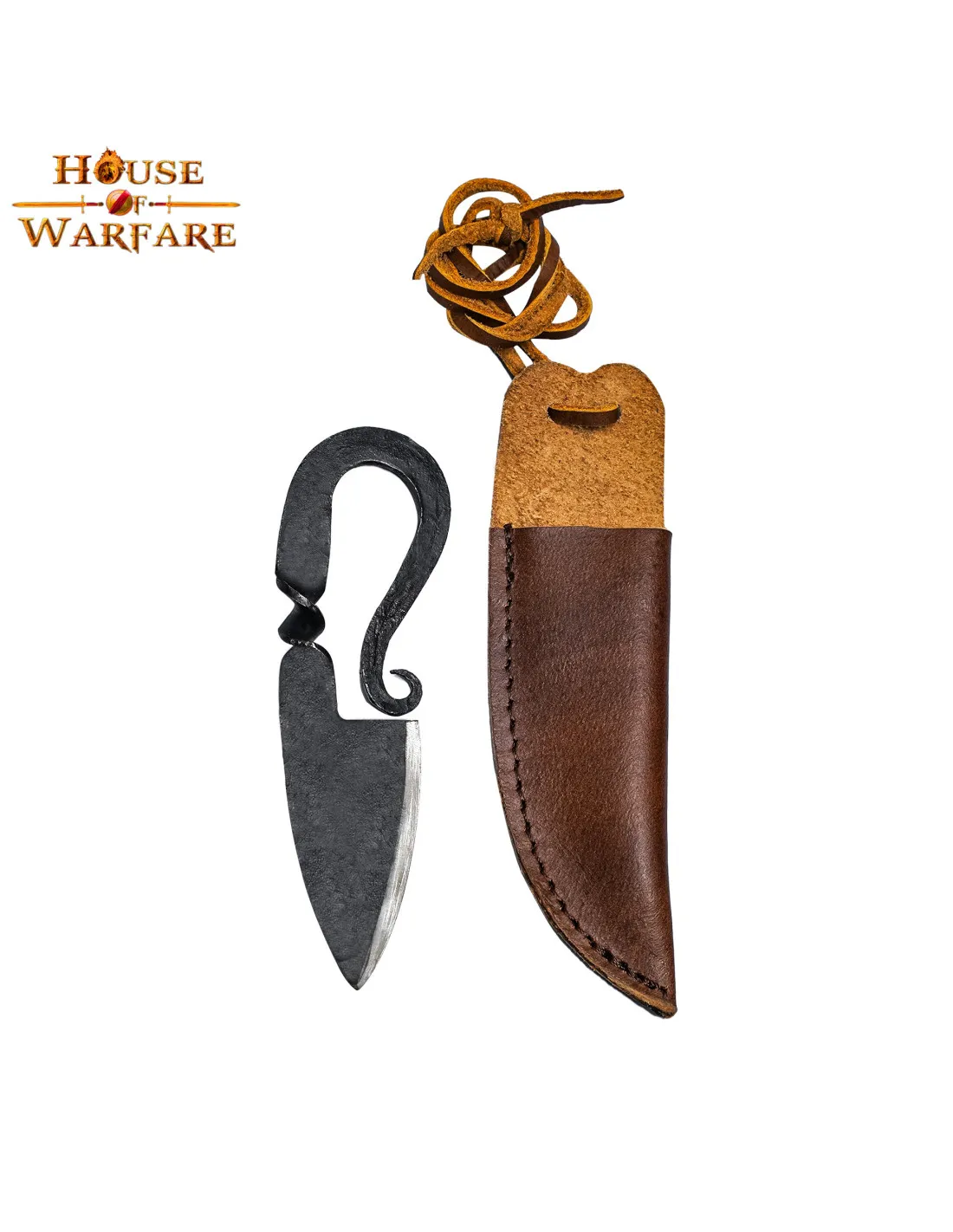 Cuchillo medieval en hierro forjado a mano (13,3 cm.)
