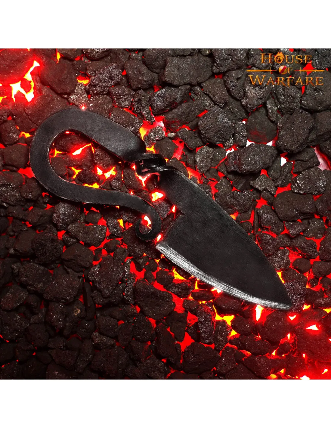 Cuchillo medieval en hierro forjado a mano (13,3 cm.)