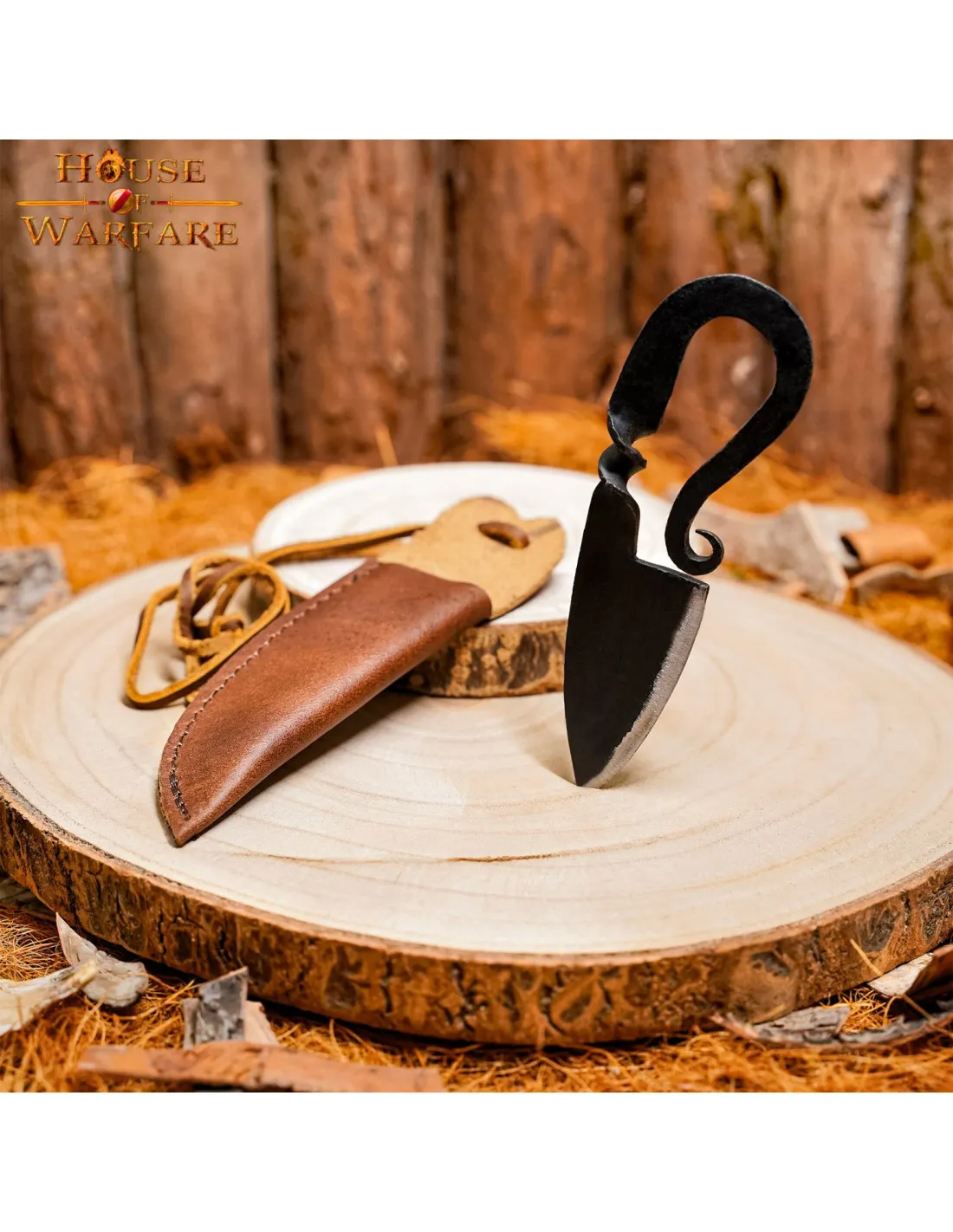 Cuchillo medieval en hierro forjado a mano (13,3 cm.)