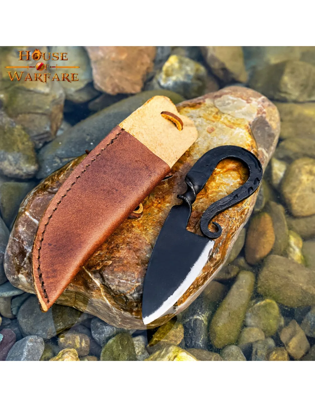 Cuchillo medieval en hierro forjado a mano (13,3 cm.)