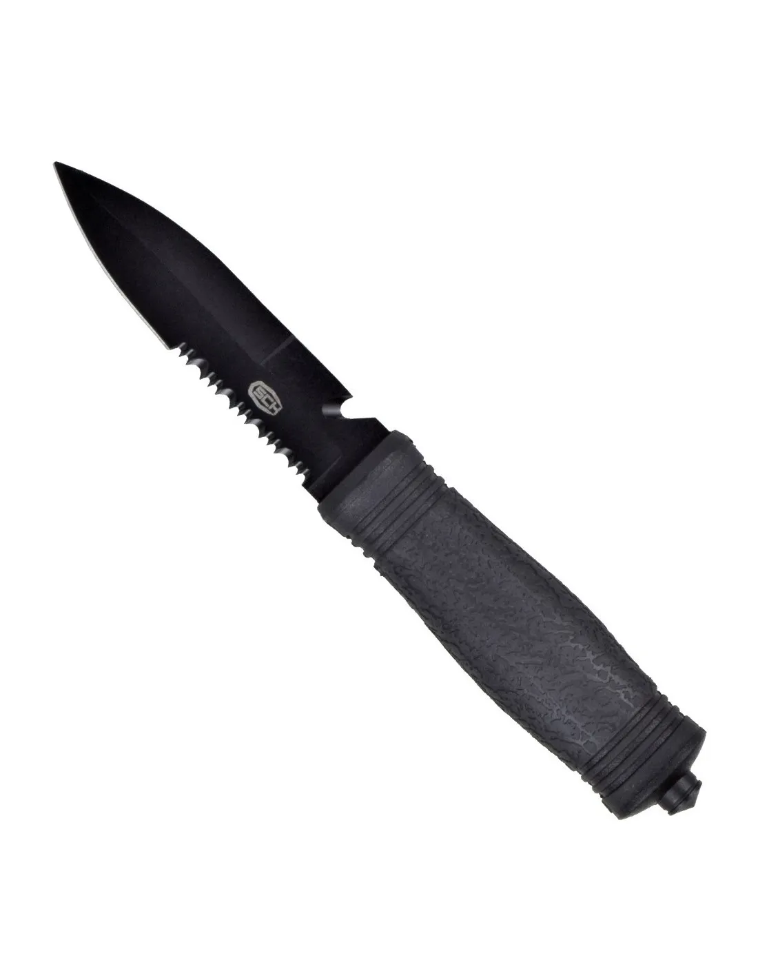 Cuchillo negro de aventura un solo filo SCK (23,5 cm.)