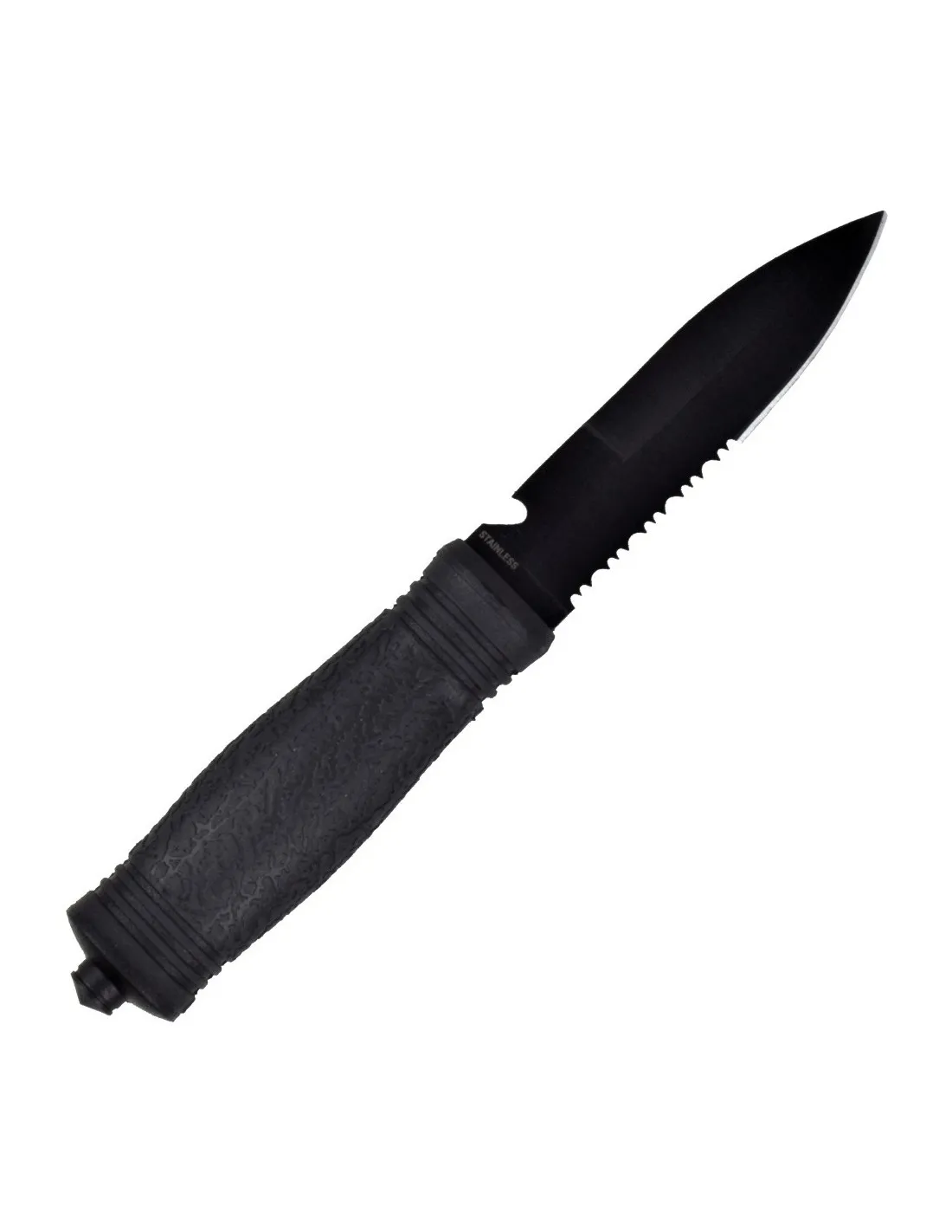 Cuchillo negro de aventura un solo filo SCK (23,5 cm.)