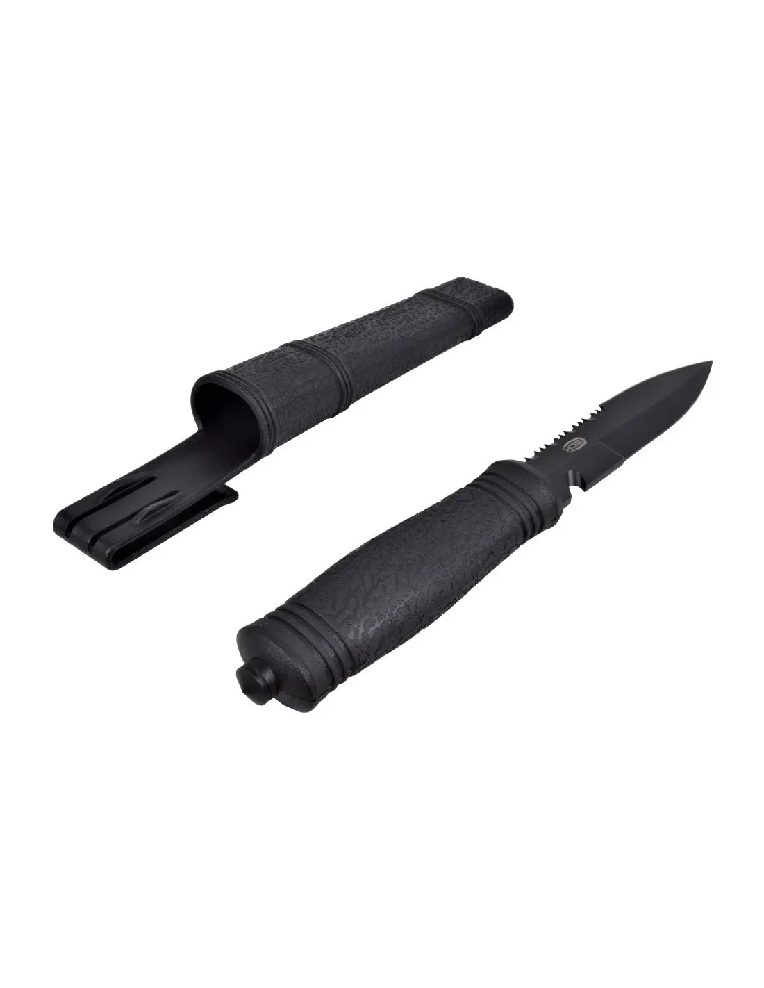 Cuchillo negro de aventura un solo filo SCK (23,5 cm.)