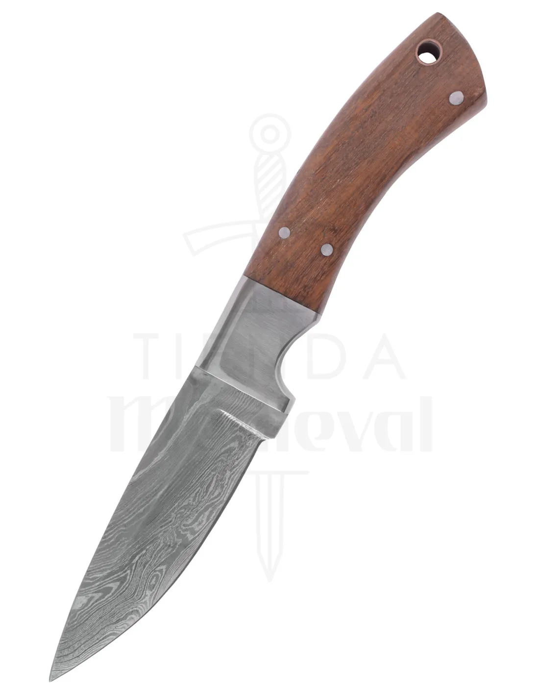 Cuchillo outdoor hoja Damasco con funda (19,5 cm)