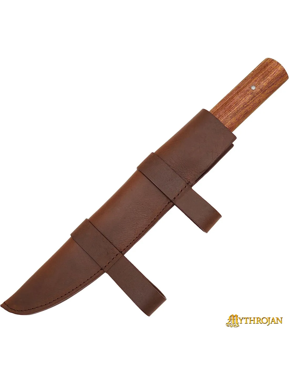 Cuchillo seax vikingo nórdico con funda marrón (45,7 cm.)