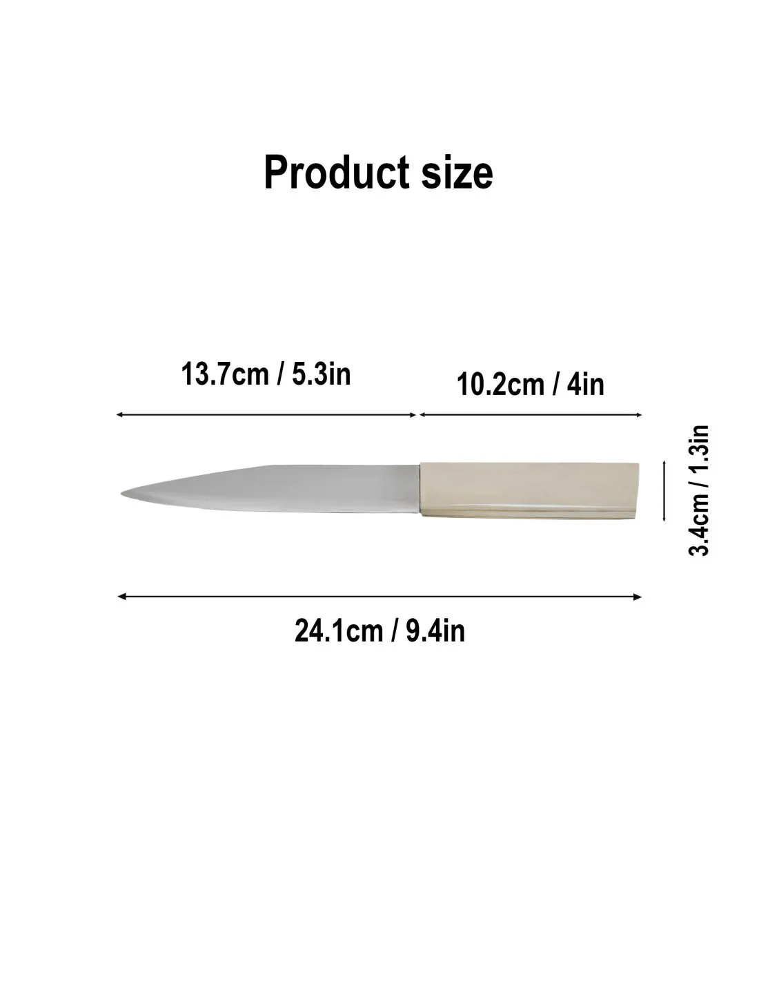 Cuchillo vikingo acero con mango hueso (24,1 cm.)
