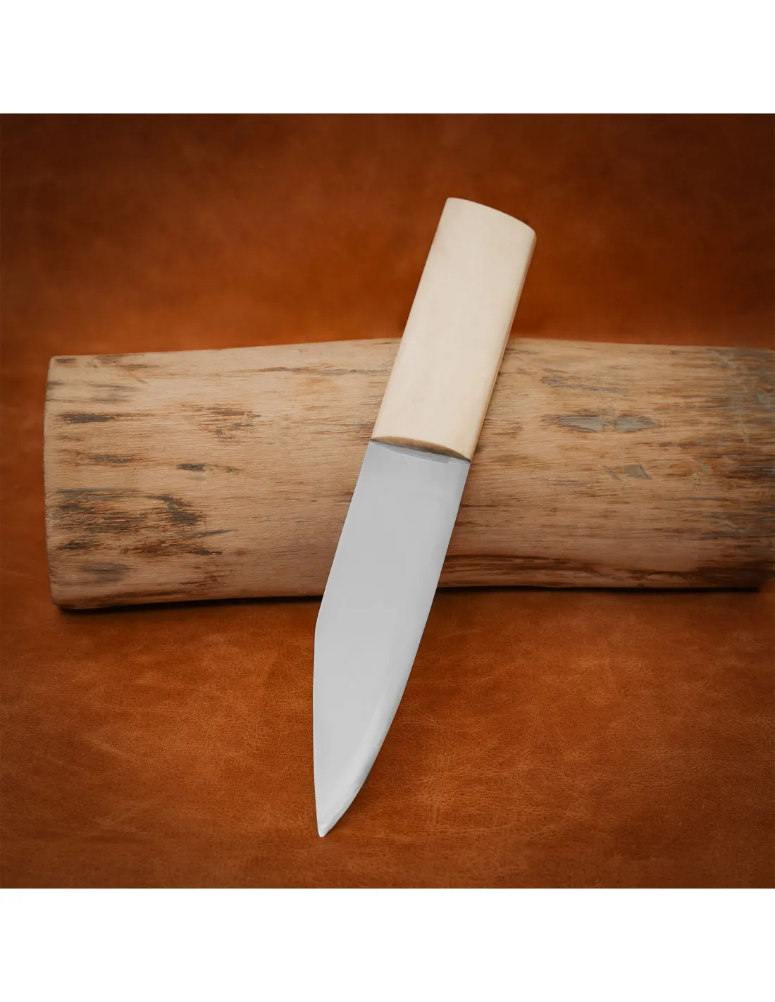 Cuchillo vikingo acero con mango hueso (24,1 cm.)