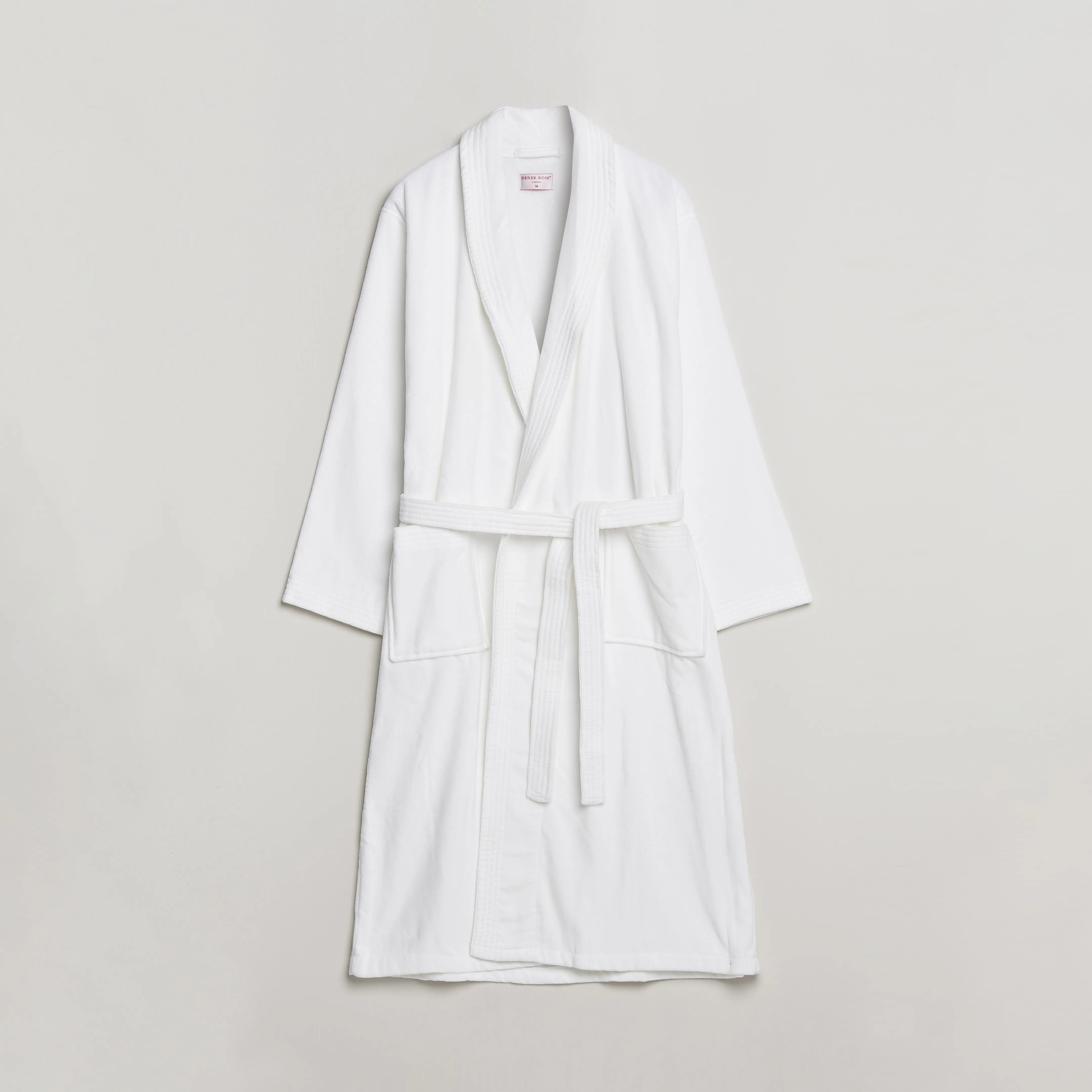 Derek Rose Cotton Velour Gown White