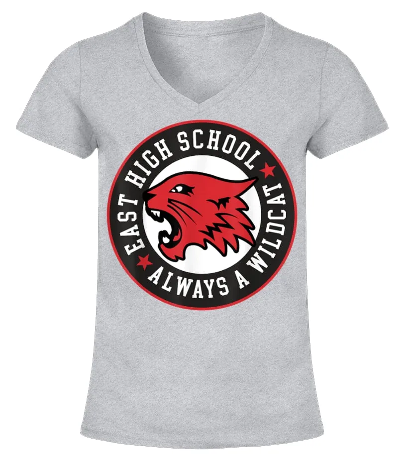 DISNEY HIGH SCHOOL MUSICAL THE MUSICAL THE SERIES WILDCAT TSHIRT CAMISETA CUELLO PICO MUJER