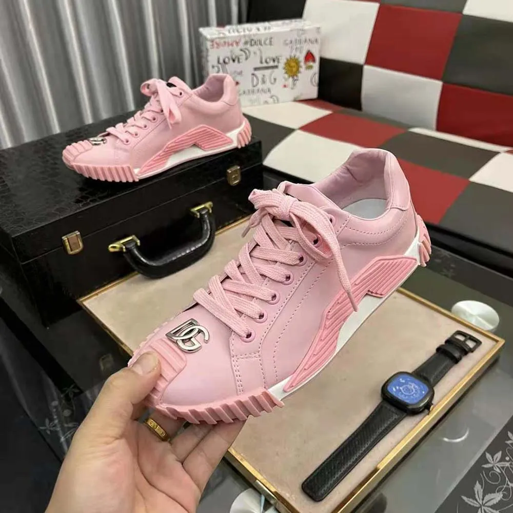 DOLCE GABBANA ZAPATILLAS DEPORTIVAS UNISEX D&G NS1 DE PIEL DE BECERRO CON LOGOTIPO DGROSA