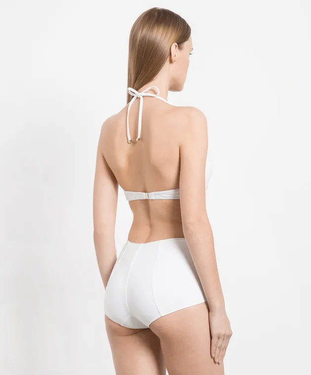 Dolce&Gabbana White swimsuit with metallic DG logo