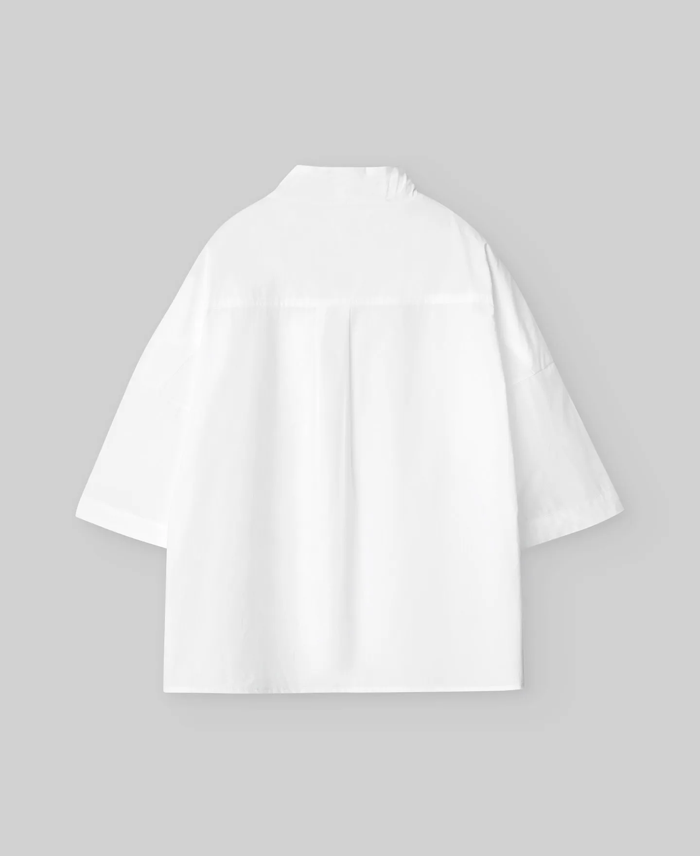 Draped neck cotton shirt woman