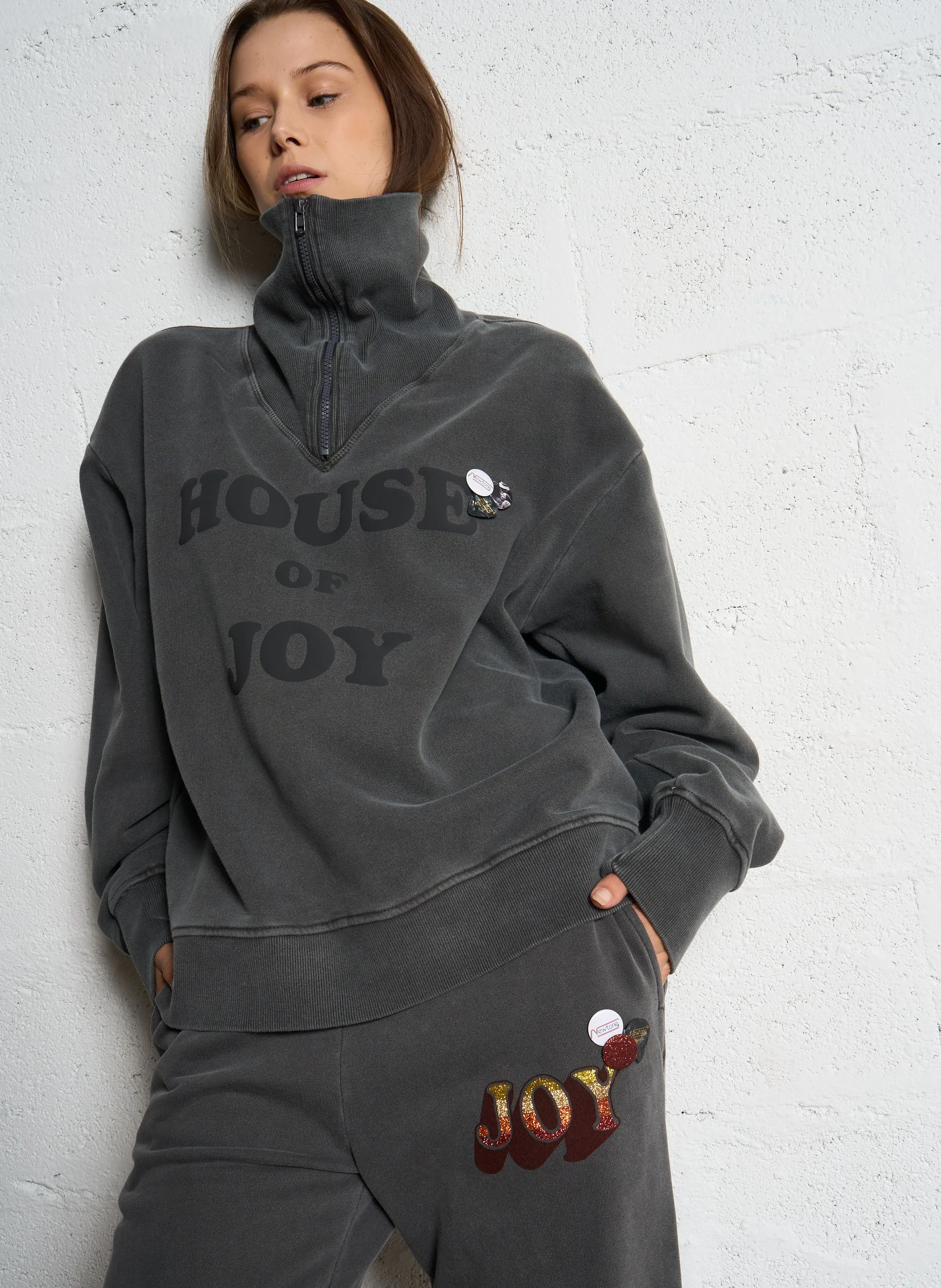 DRIVER HOUSE  SUéTER HOLGADO DE ALGODóN CON ESTAMPADO DE RAYAS EN GRIS
