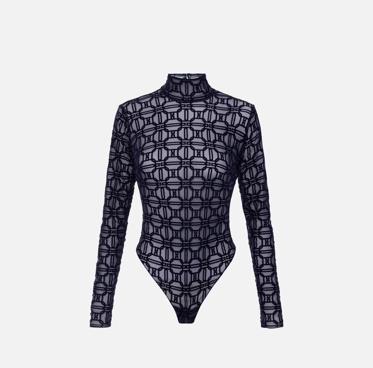Elisabetta Franchi body de tul estampado flocado