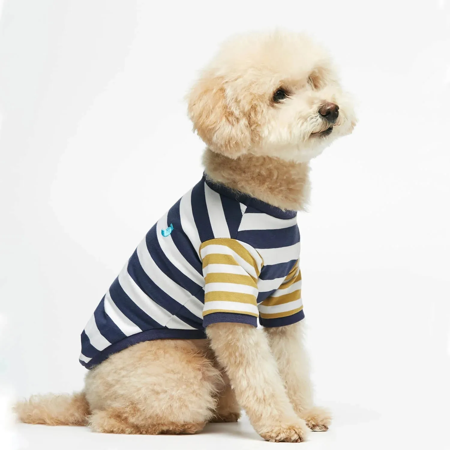 ELLSWORTH NAVY BLUE & YELLOW STRIPED ORGANIC COTTON TSHIRT