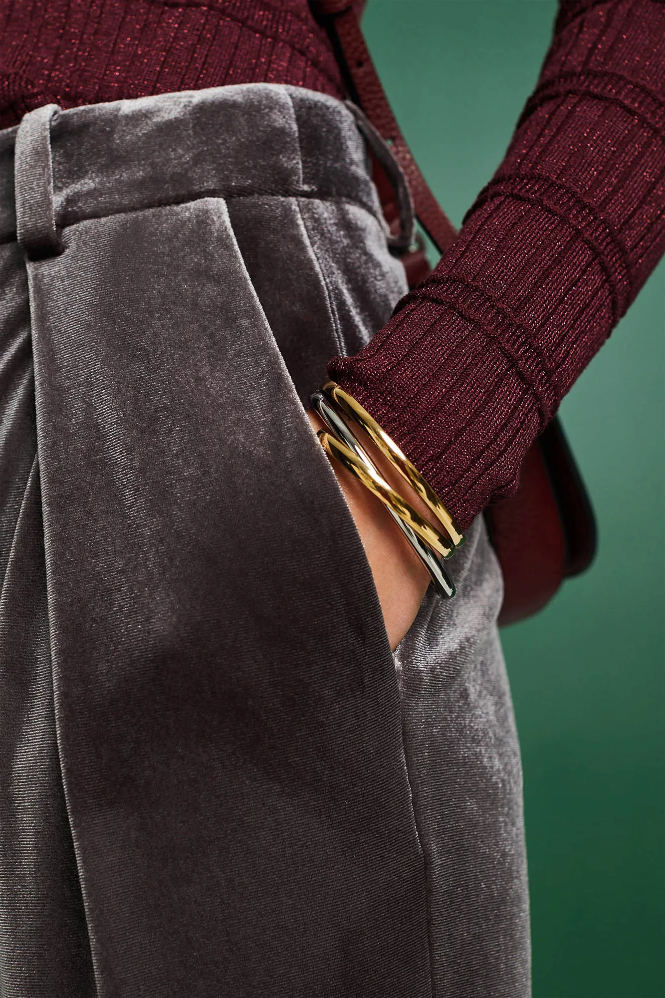 Esprit Pantalón ancho terciopelo con pinzas