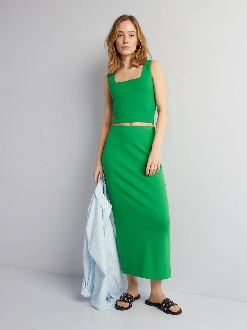 FALDA TUBO DE PUNTO  VERDE