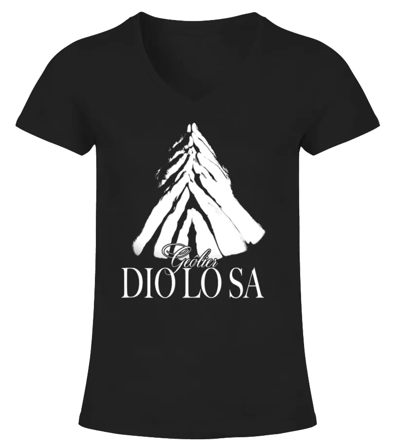 GEOLIER  DIO LO SA ALBUM  GEôLIER2 OFFICIAL MERCH TSHIRT CAMISETA CUELLO PICO MUJER