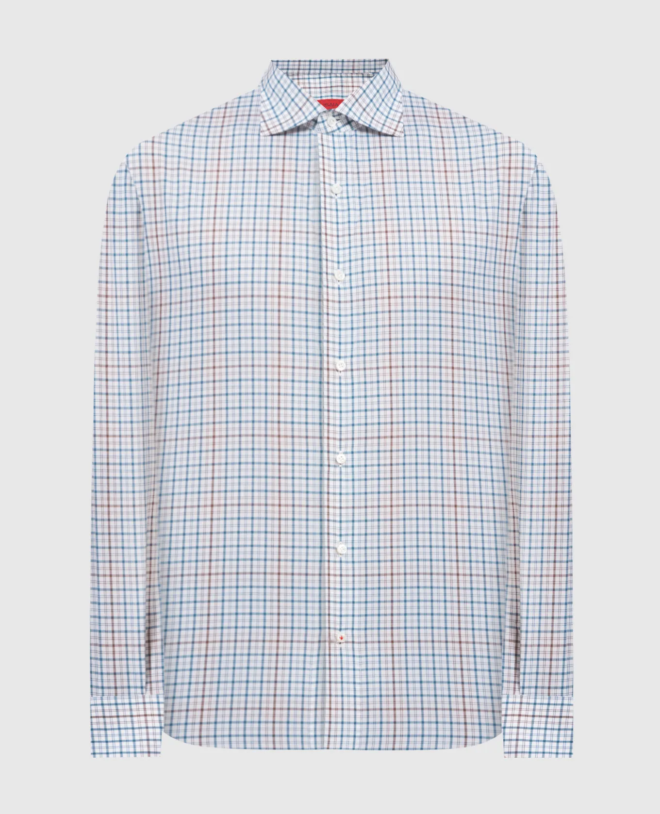 ISAIA White plaid shirt