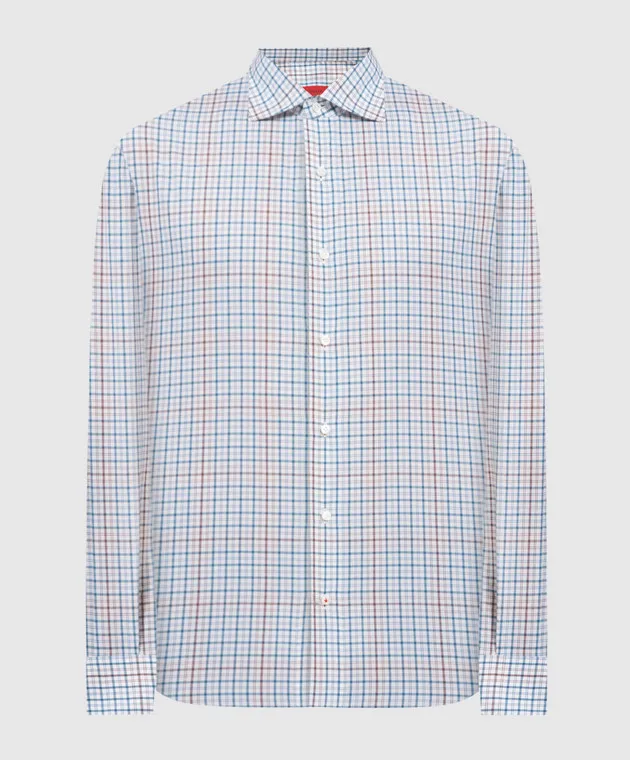 ISAIA White plaid shirt