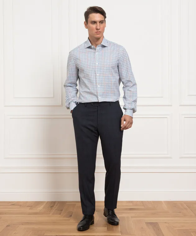 ISAIA White plaid shirt