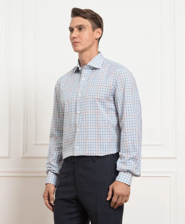 ISAIA White plaid shirt