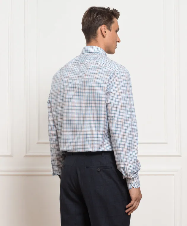 ISAIA White plaid shirt