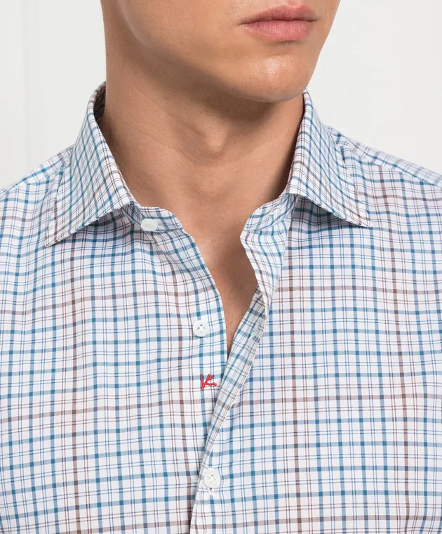 ISAIA White plaid shirt