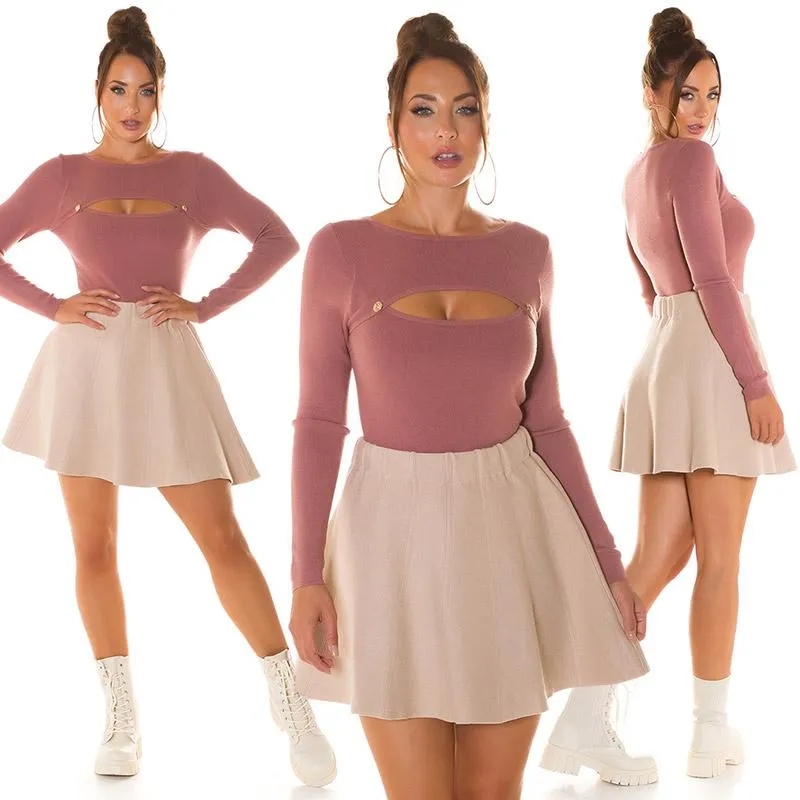 Jersey de punto fino rosa