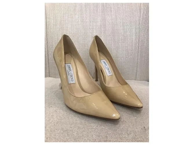 JIMMY CHOO Tacones T.UE 36.5 Charol Beige 
