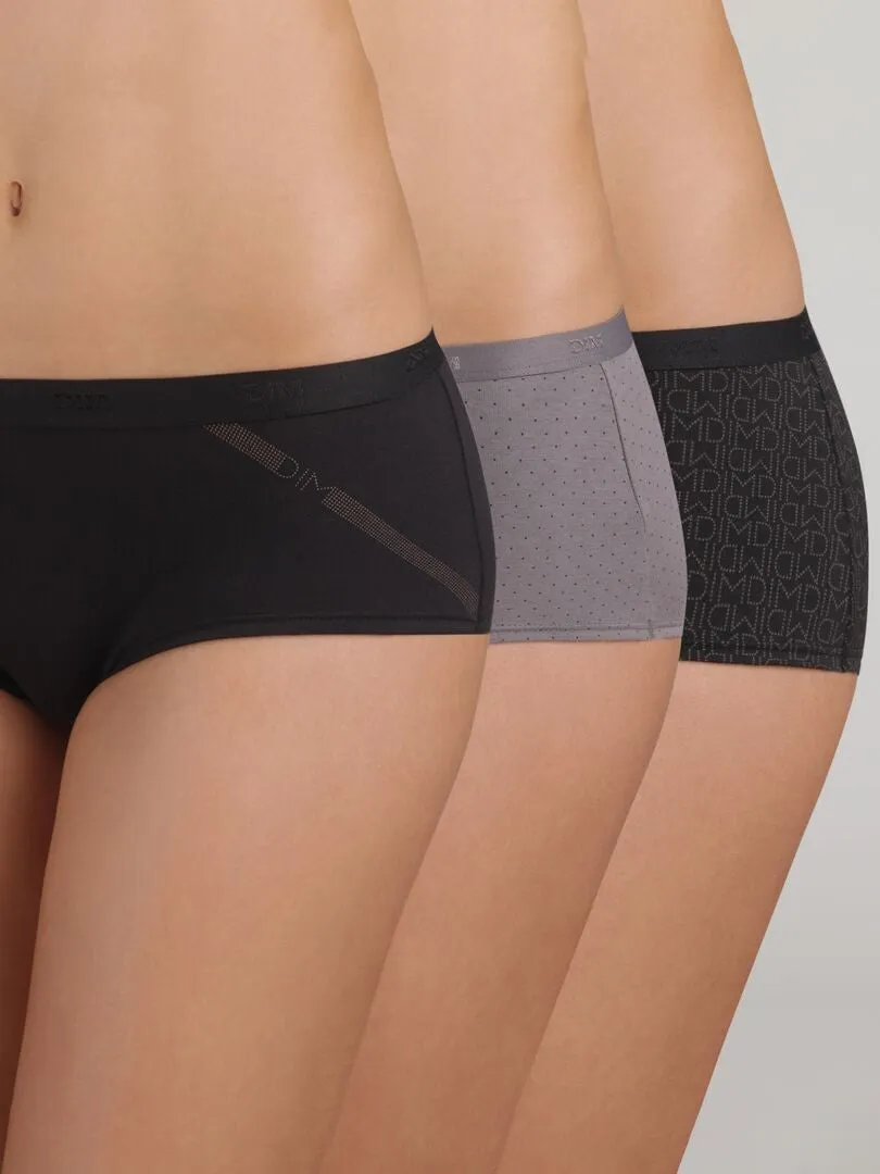 LOTE DE 3 SHORTIES DIM 'LES POCKETS'  NEGRO