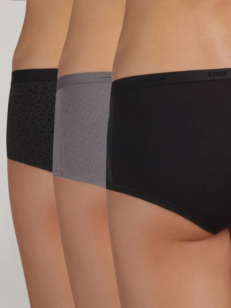 LOTE DE 3 SHORTIES DIM 'LES POCKETS'  NEGRO