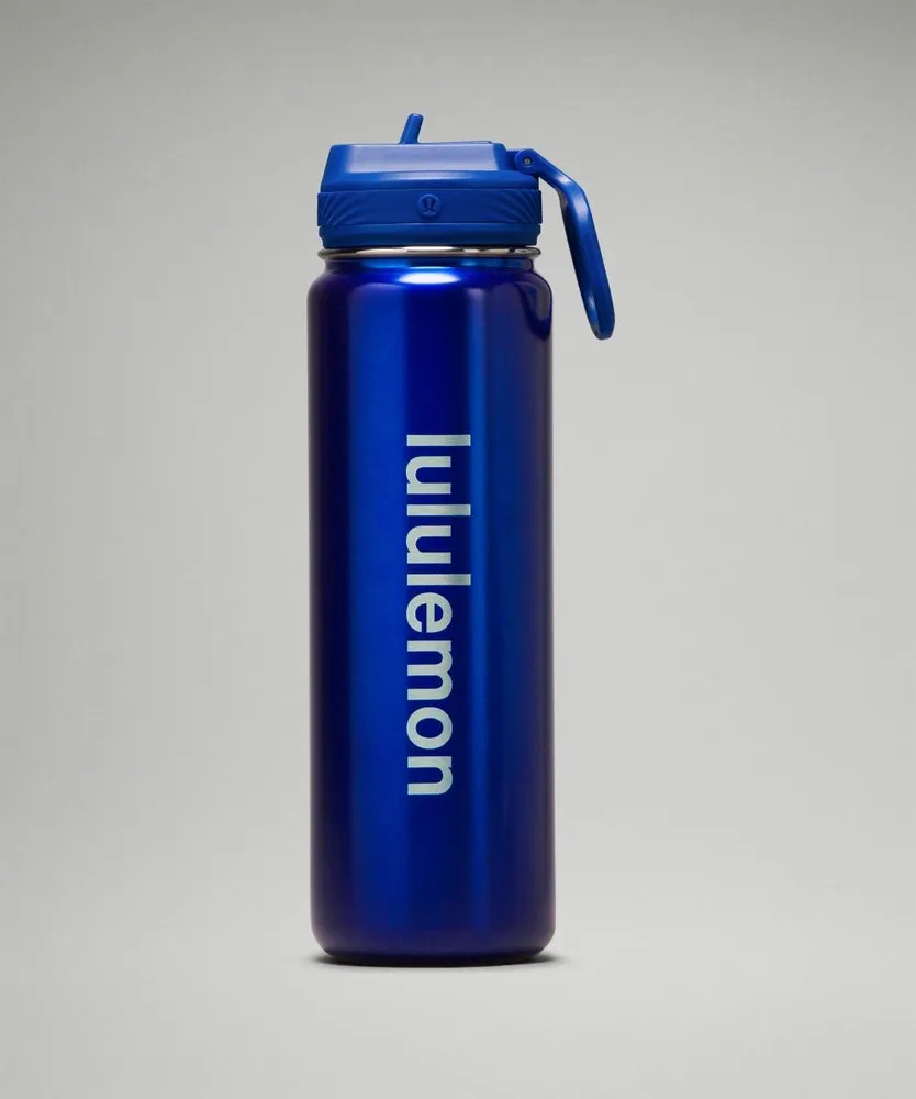 LULULEMON BOTELLA DEPORTIVA BACK TO LIFE, 710 ML  TAPA CON PAJITA AZULES | CR48R3PP