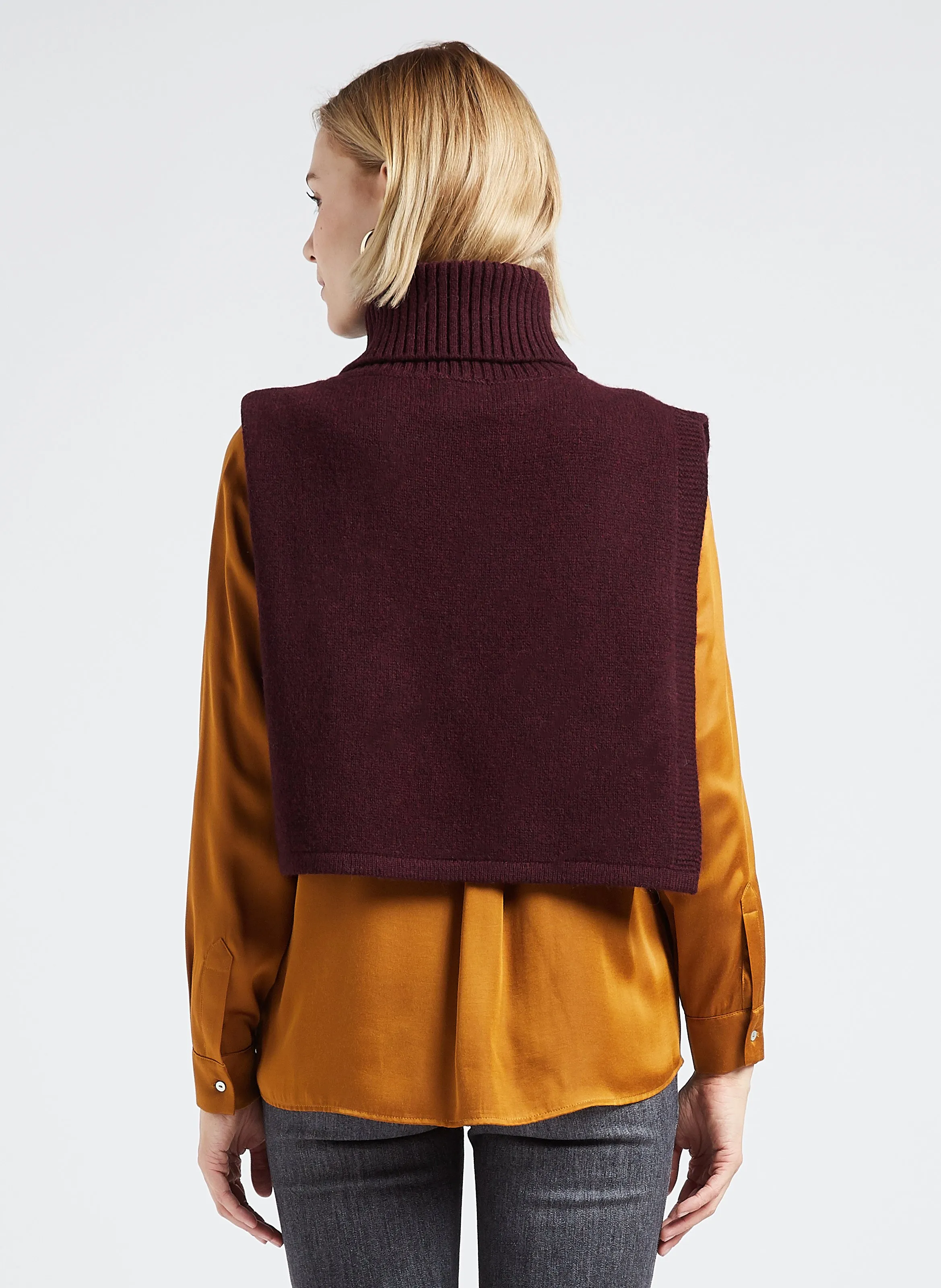 MAISON 123 HERA  JERSEY DE CUELLO VUELTO DE LANA EN ROJO