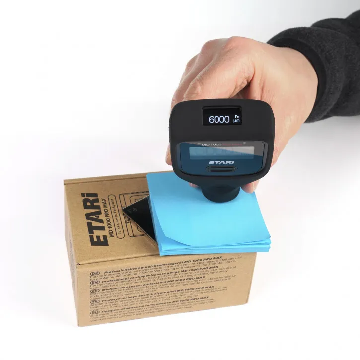 MD 1000 Pro Max, Profi Lackdickenmessgerät, Schichtdickenmessgerät zur Lackdickenmessung bis zu 6000 μm, erkennt magnetische Spa