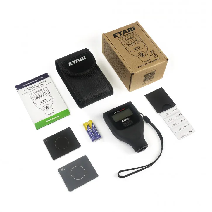 MD 1000 Pro Max, Profi Lackdickenmessgerät, Schichtdickenmessgerät zur Lackdickenmessung bis zu 6000 μm, erkennt magnetische Spa