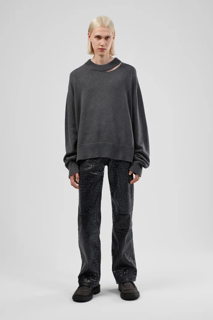 Melange Knit Sweater Suéter de punto en mezcla gris