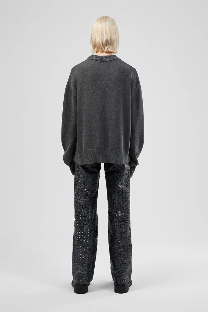 Melange Knit Sweater Suéter de punto en mezcla gris